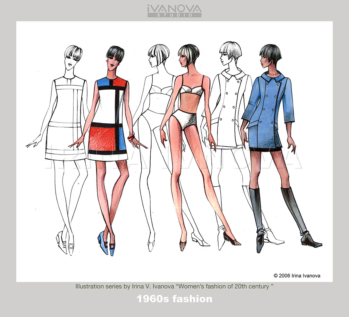 1960s fashion. Youthquake. Mini skirts and mod fashion.