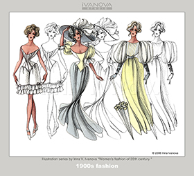 Fashion history fashion illustration gallery by Irina V. Ivanova 1900s