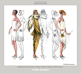 Fashion history fashion illustration gallery by Irina V. Ivanova 1920s