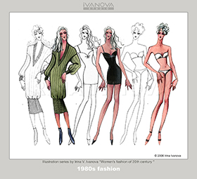 Fashion history fashion illustration gallery by Irina V. Ivanova 1980s