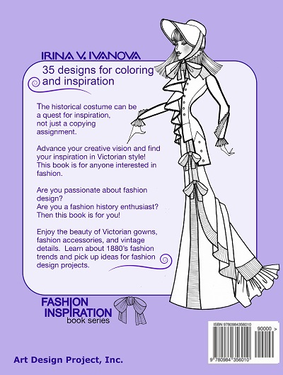 Fashion inspiration victorian fashions coloring book back